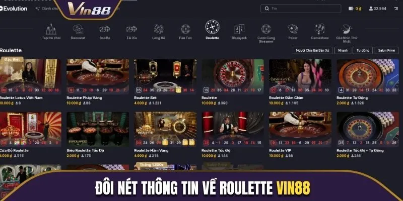 Đôi nét thông tin về Roulette Vin88